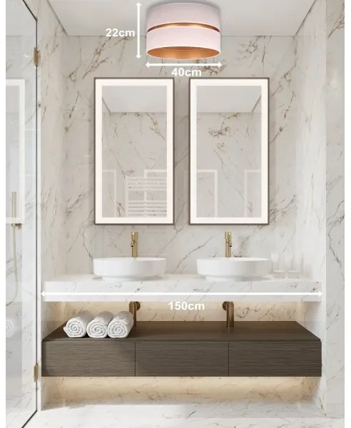 Plafonieră Duolla DUO 1xE27/15W/230V d. 40 cm bej/auriu