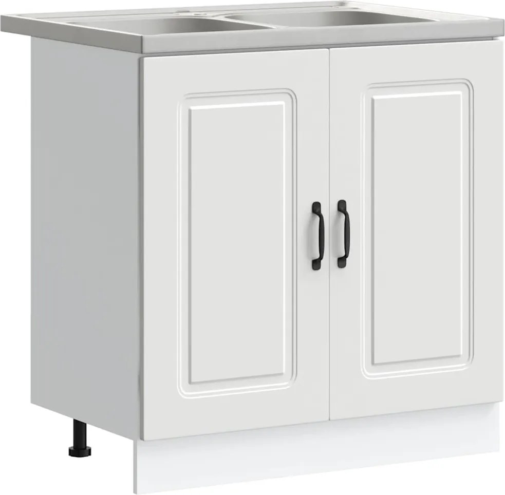 vidaXL Dulap de bucătărie Kalmar Alb 80 x 46 x 81,5 cm Lemn compozit