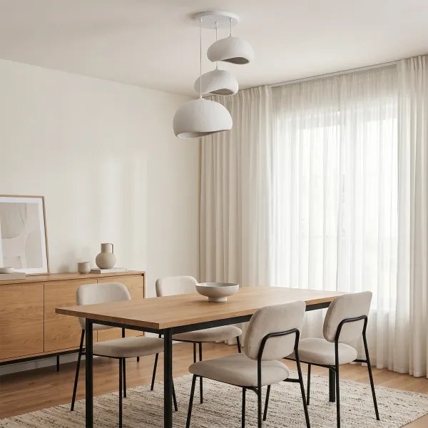 Pendul WABI SABI pe cablu, 3xE27/40W/230V, Ø 76 cm, alb - BRILAGI