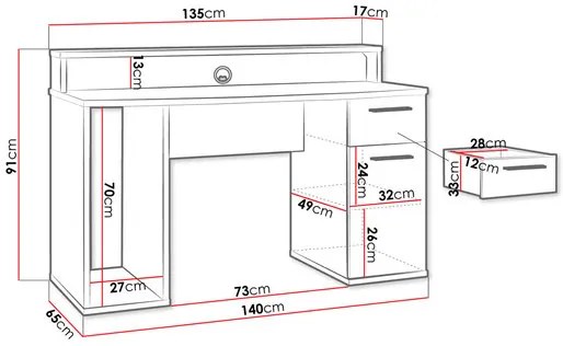 Masă PC Ayver (Negru mat) (cu iluminat LED). 1053959
