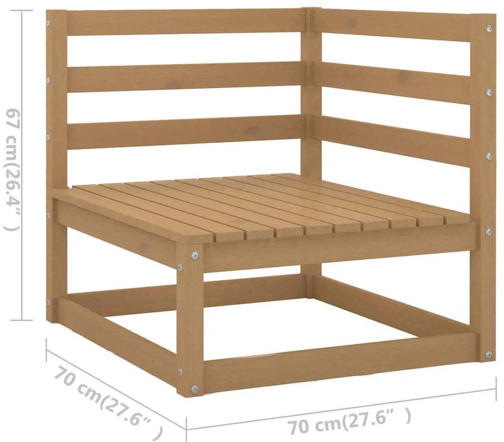 Set mobilier de gradina cu perne, 5 piese, lemn masiv pin maro miere, 1