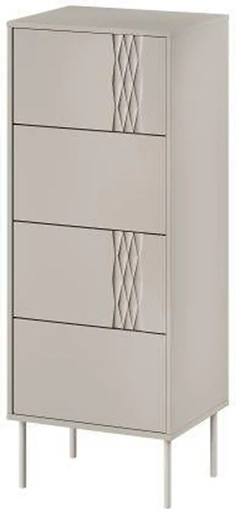 Comoda TRESSE, bej, PAL laminat, 50x40x125 cm