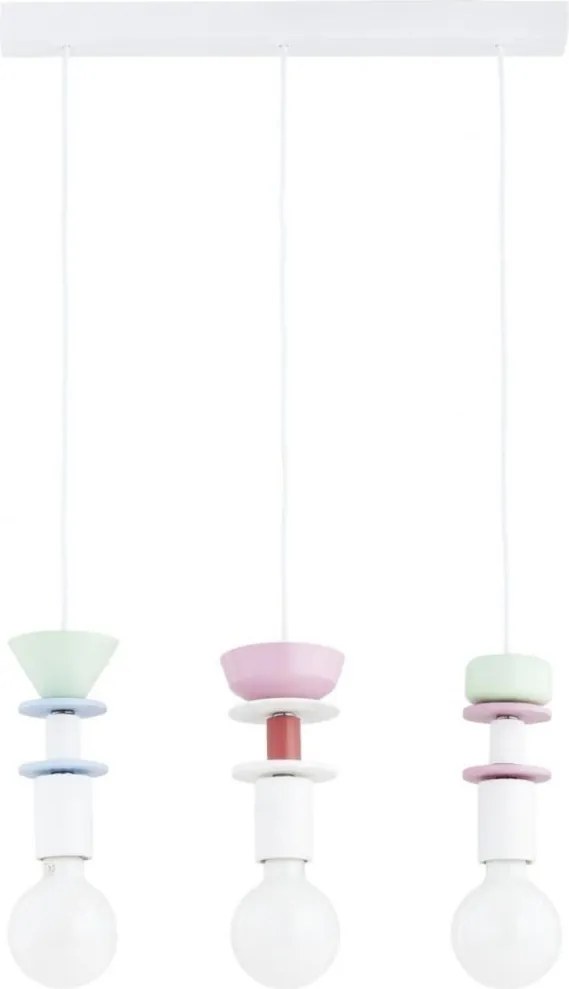 Candelabru suspendat pe cablu LUMIO 3x E27/15W/230V, multicolor