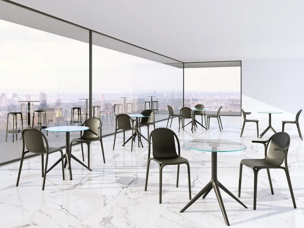 Set de 4 scaune cu brate de exterior / interior design modern premium BROOKLYN CHAIR with armrests 65038 Vondom