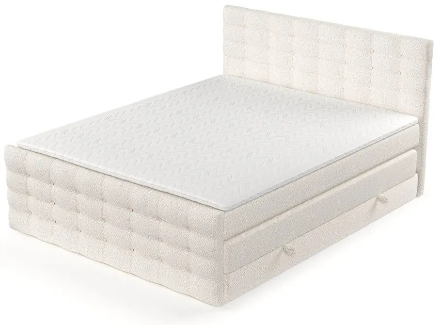 Pat boxspring crem cu spațiu de depozitare 160x200 cm Blend – Maison de Rêve