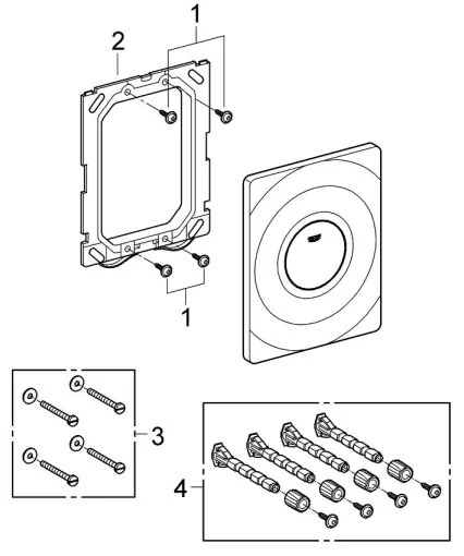 GROHE 37063SH0 - Placă de acționare SURF 156 × 197 mm, albă