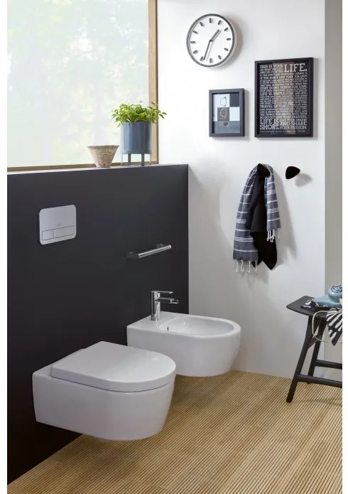 Set vas WC rimless suspendat, Villeroy&Boch Avento, cu capac inchidere lenta si rezervor Geberit Duofix Sigma UP320