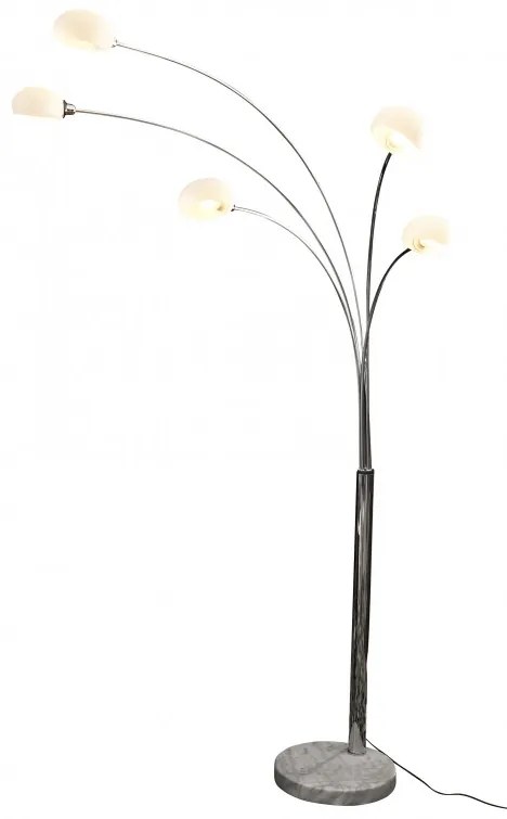 Lampadar din metal cromat/marumra/sticla THIS & THAT 220 cm negru, 5 becuri