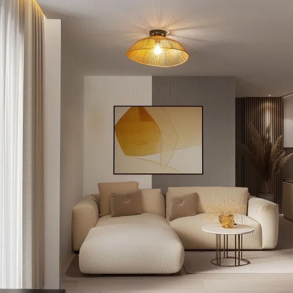 Brilagi - Lustră aplicată LED CERIA BOHO 1xE27/40W/230V Ø 50 cm maro