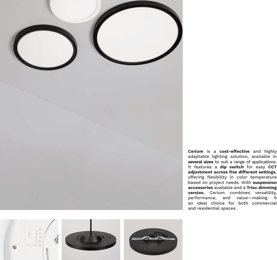 Plafoniera incastrata sau aplicata LED CCT Cerium alb