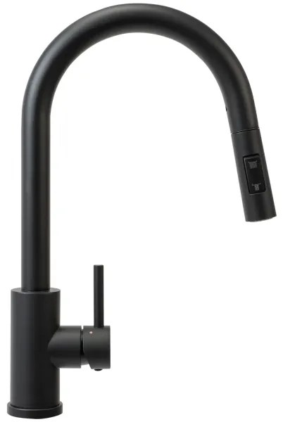 REA-B9147 - Baterie pentru chiuvetă FRESH cu duș extractabil, 39,5 cm, negru mat