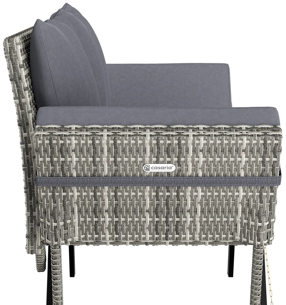 Deuba Banca ratan de gradina 176x56x81 cm - gri