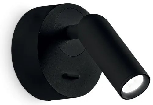 Aplica moderna cu spot LED directionabil BEAN ROUND AP neagra