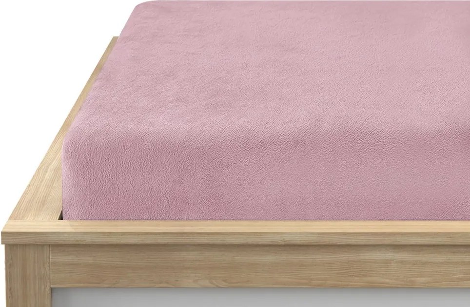 Cearsaf Cocolino microplus cu elastic SOFT 180x200 cm roz