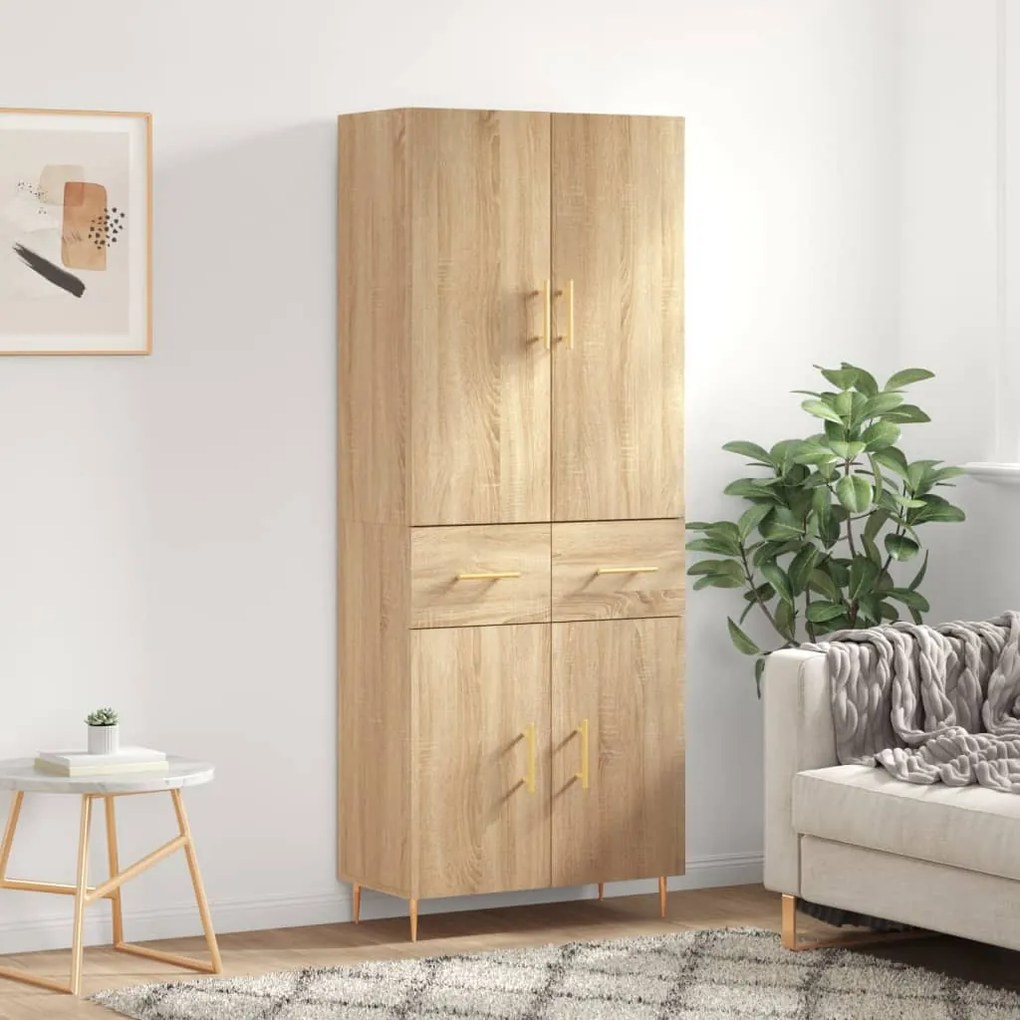 vidaXL Dulap înalt, stejar sonoma, 69,5x34x180 cm, lemn compozit