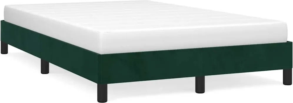 vidaXL Cadru de pat fără saltea verde închis 120x190 cm catifea