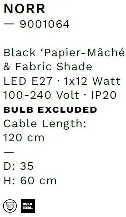 Veioza/Lampa de masa design decorativ, NORR H 60cm