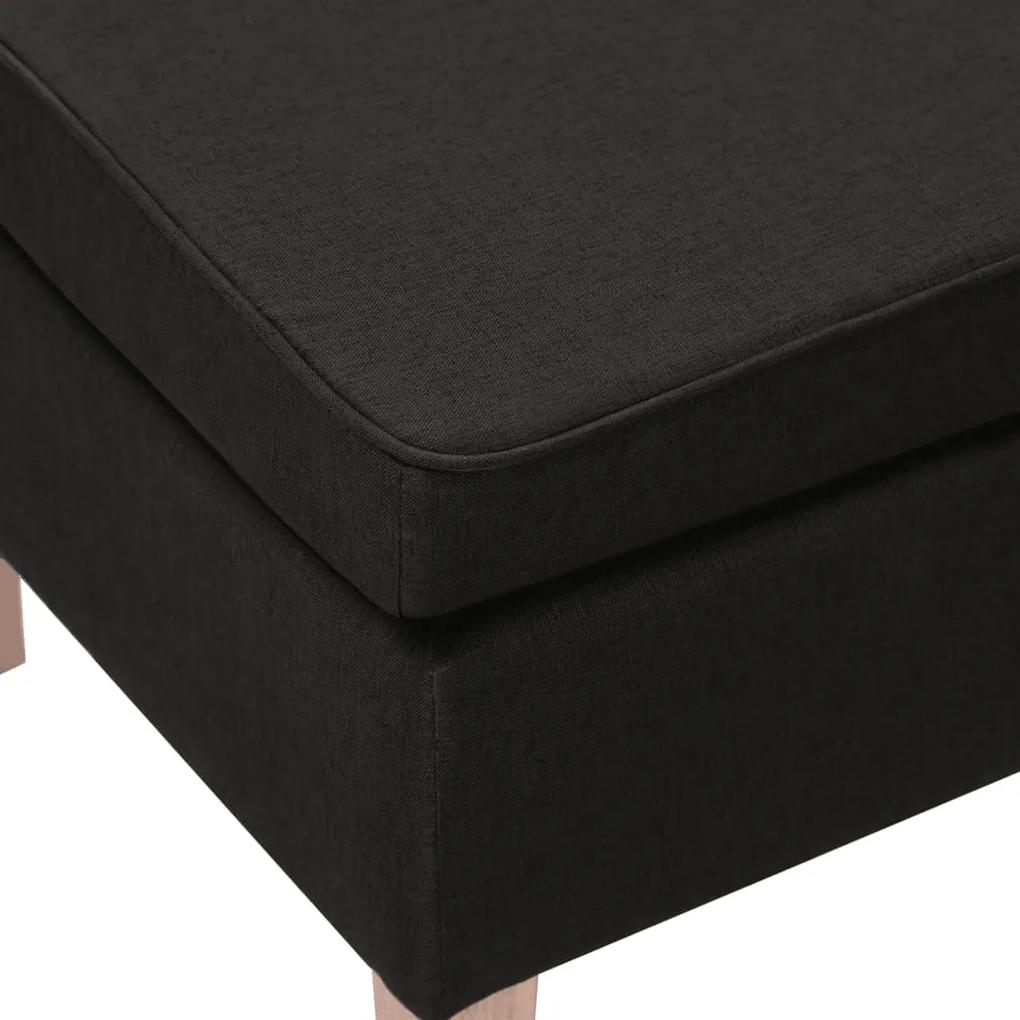 Scaun cu picioare din lemn, negru, material textil 1, Negru