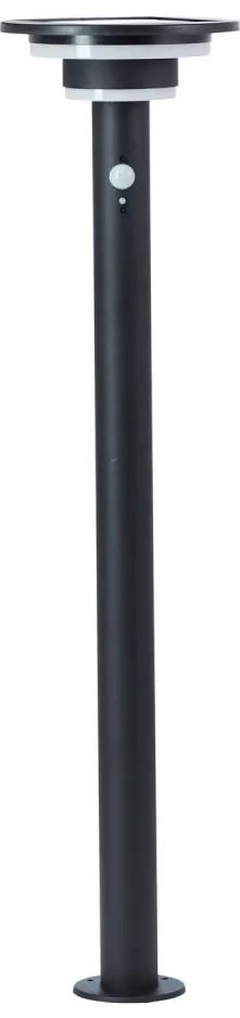 Lampă LED solară cu senzor Brilliant GARVINA LED/3W/3,7V 85 cm IP44 negru