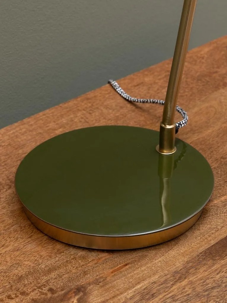 Lampa de masa, verde, din metal, Olive