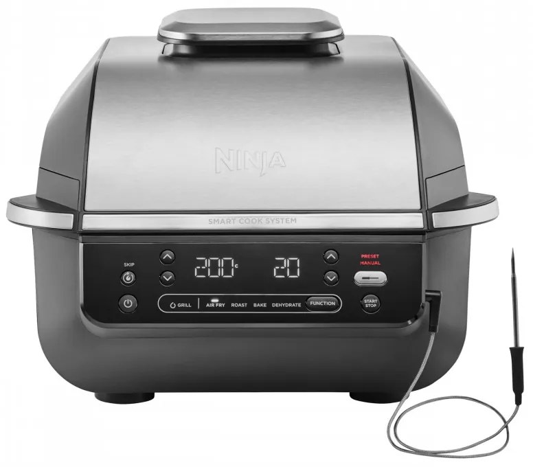 Friteuza cu aer cald si grill 5in1 Ninja Foodi Smart EG351EU, 1760W, 5.7 L, Pana la 4 portii, 5 moduri, Cyclonic Air, Smart Cook, Acoperire ceramica, Negru/Inox