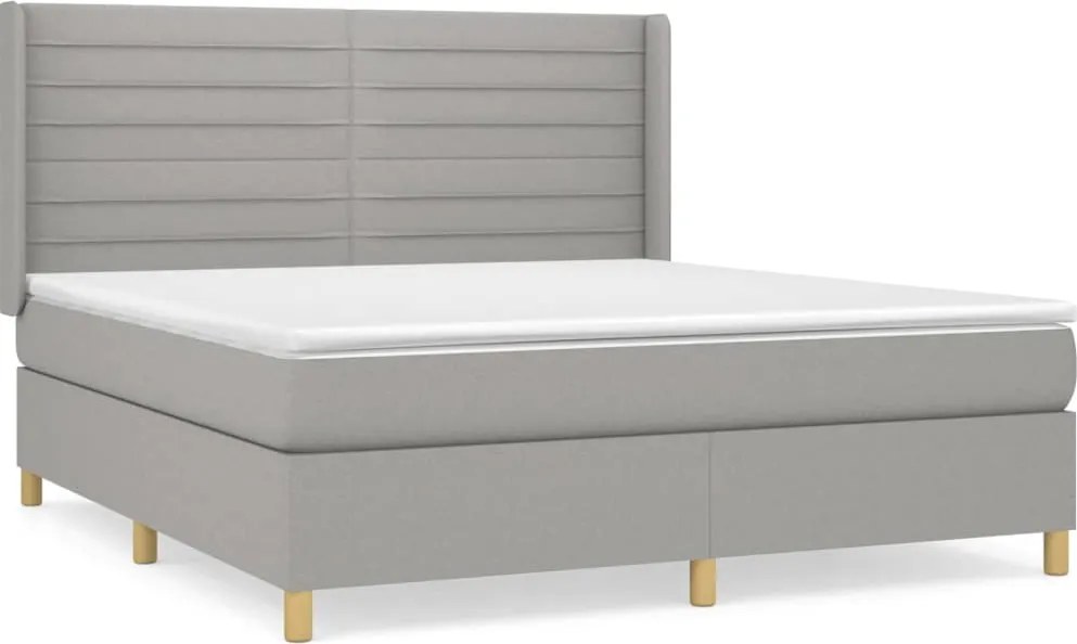 vidaXL Pat continental, gri deschis, 180x200 cm, material textil