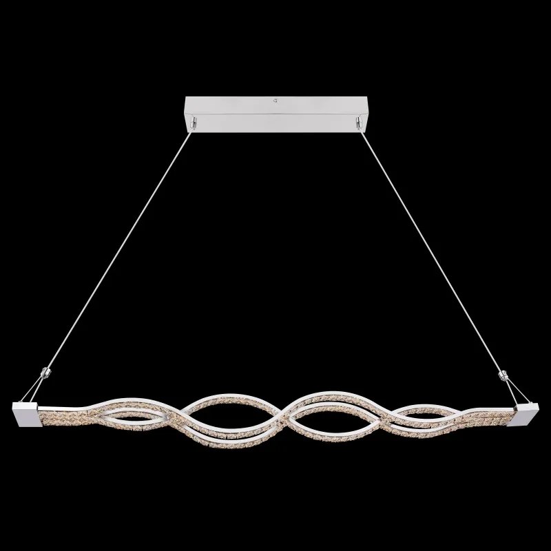 Lustra suspendata LED dimabila cu telecomanda design modern PILLA crom 67109-30 GL
