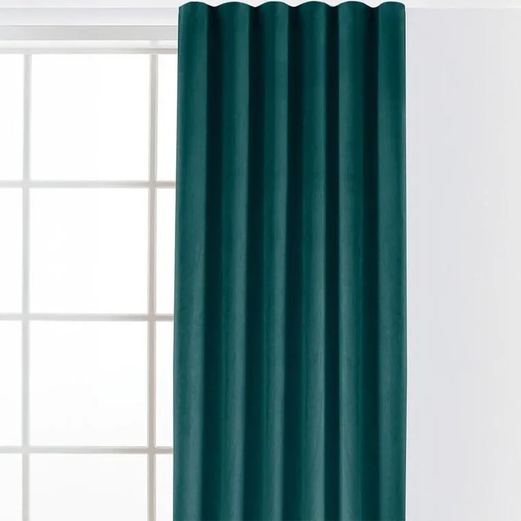 decoDoma Draperie catifelată FILUMI petrol 140 x 250 cm set 2 buc