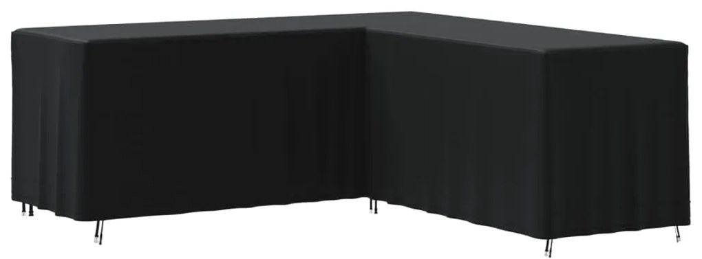 359657 vidaXL Husă de canapea în formă de L, negru, 254x254x80 cm Oxford 420D