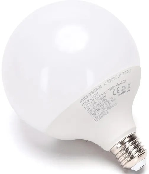 Bec LED RGBW dimabil Aigostar MESH G120 E27/18W/230V 6500K + telecomandă