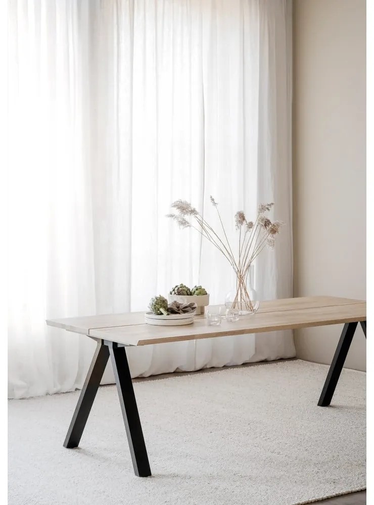 Masă de dining extensibilă cu blat din lemn de stejar 220x100 cm Carradale - Rowico