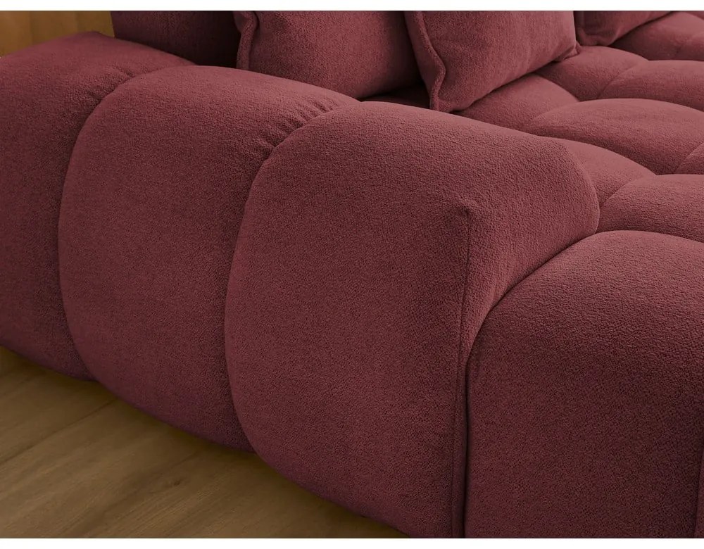 Colțar burgundy extensibil/cu spațiu de depozitare cu tapițerie din chenille (cu colț pe partea dreaptă/în formă de "U") Everest – Bobochic Paris