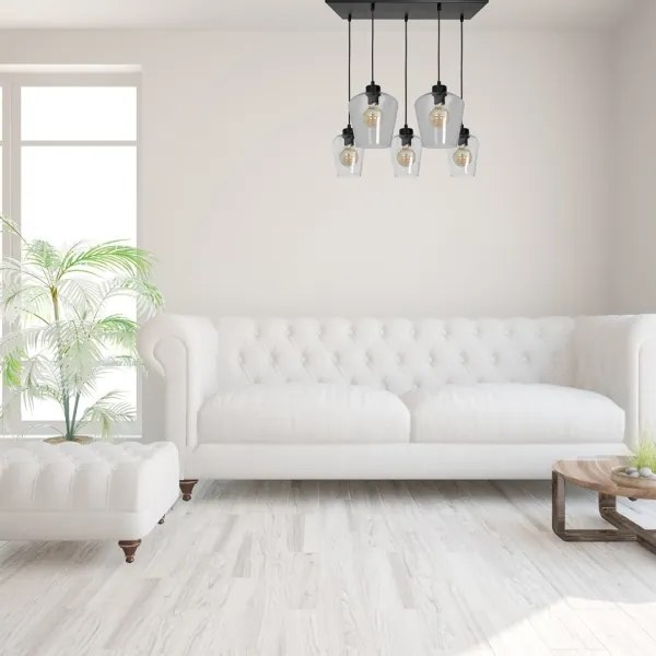 Lustră pe cablu SANTIAGO 5xE27/60W/230V transparent