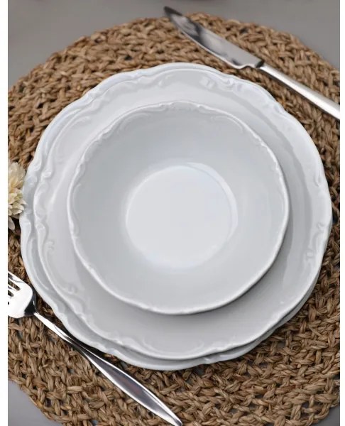 Set de masă 18 piese, alb/porțelan