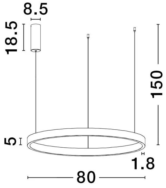 Lustra LED design circular cu iluminat sus si jos ELOWEN auriu, diametru 80cm