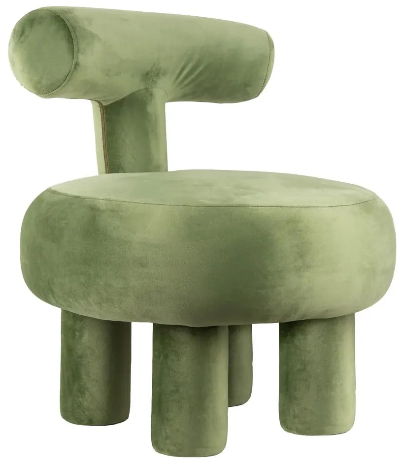 Fotoliu verde deschis cu tapițerie din catifea Abrazo – Leitmotiv