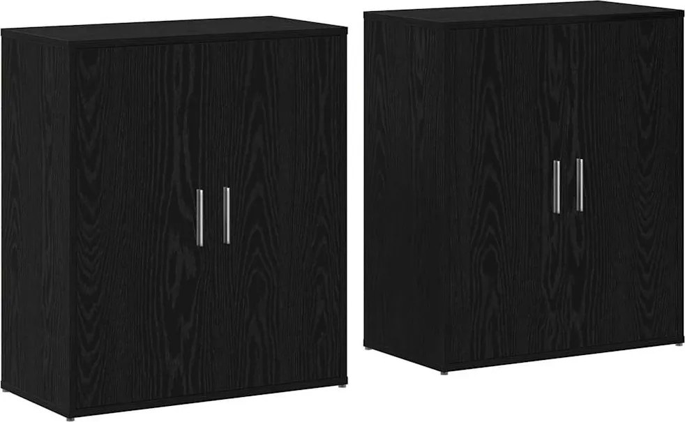 vidaXL Bufet 2 pcs Stejar Negru 60 x 31 x 70 cm Lemn compozit