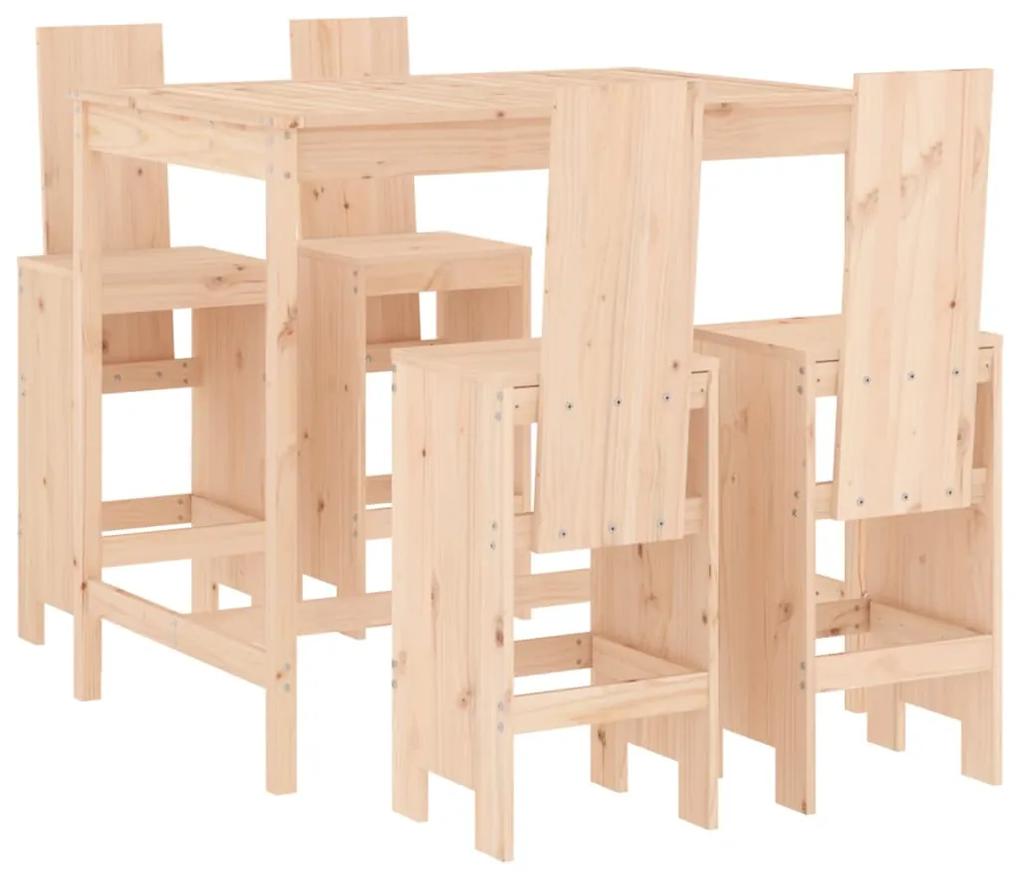 3157775 vidaXL Set mobilier de bar pentru grădină, 5 piese, lemn masiv de pin