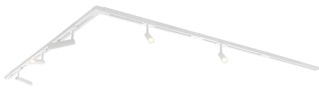 Sistem de iluminat cu șină modern cu 5 spoturi alb monofazat GU10 35mm - Iconic Jeana Luxe