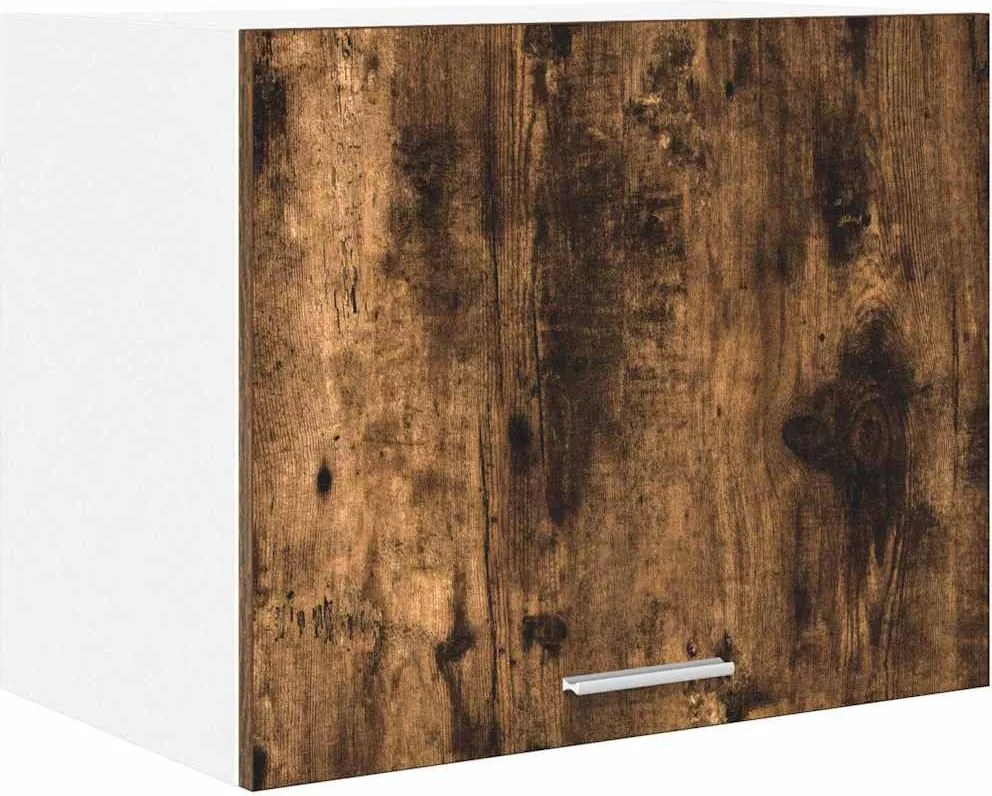 vidaXL Dulap suspendat cu ușă Stejar afumat și alb 50 x 31 x 40 cm