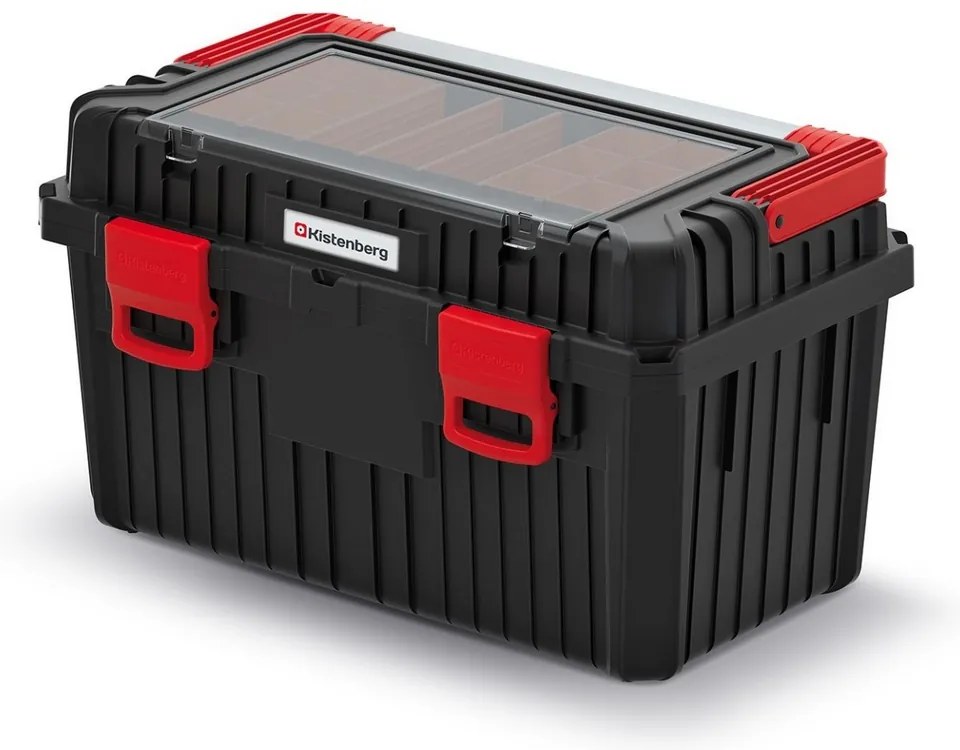 Cutie pentru scule cu maner metalic 58,5 x 36 x 33,7 cm, cu organizator, neagra