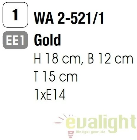 Aplica perete stil clasic Marie Claire 1 WA 2-521/1 gold OR