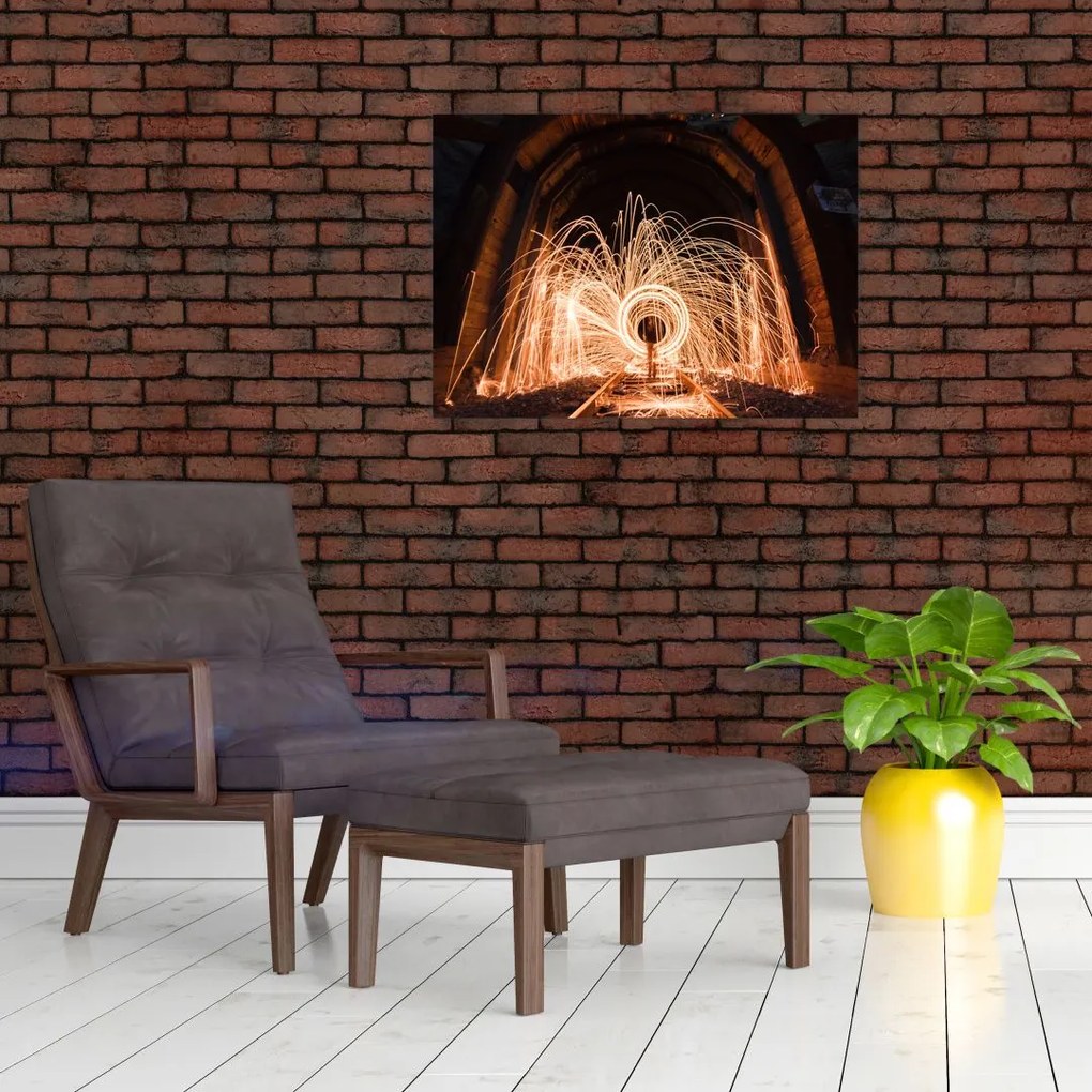 Tablou - Show de lumini deasupra șinelor (70x50 cm)