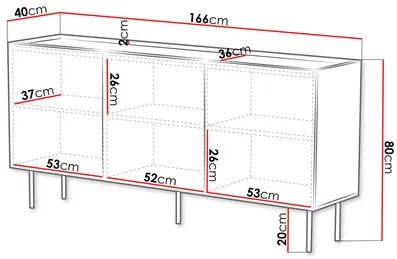 Dulap Grotzi 165 3D (Alb + Negru) . 1105920