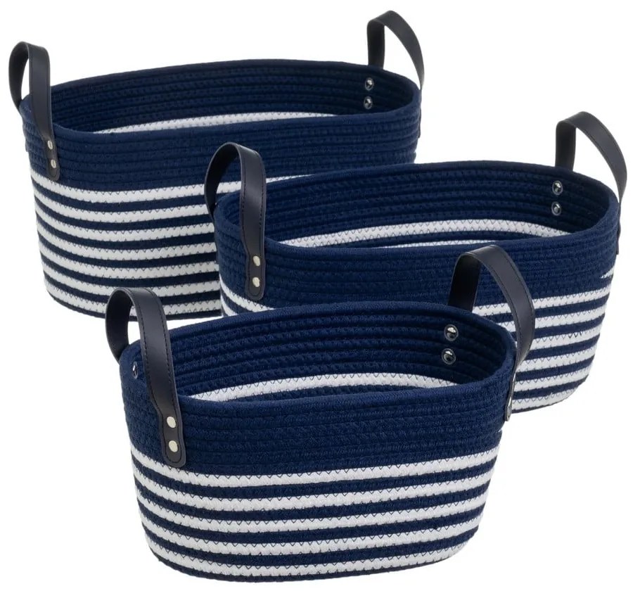 Coșuri de depozitare 3 buc. din material textil 38x22x20 cm – Casa Selección