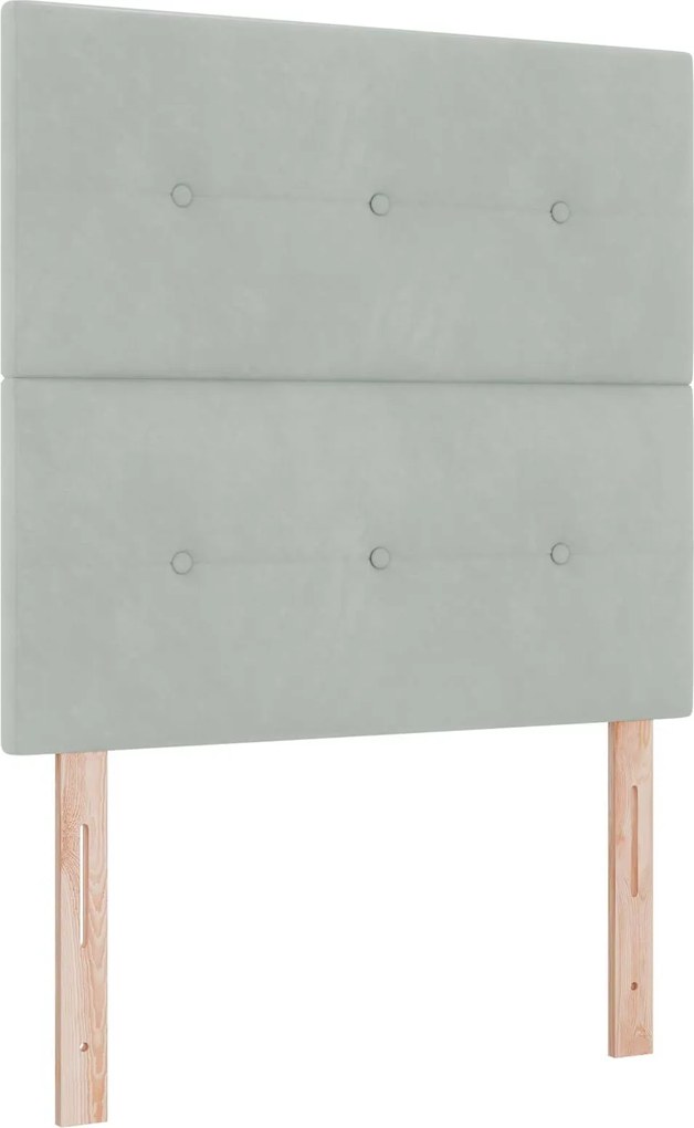 vidaXL Tăblie LED cu benzi LED Manual Gri deschis 80 cm Catifea