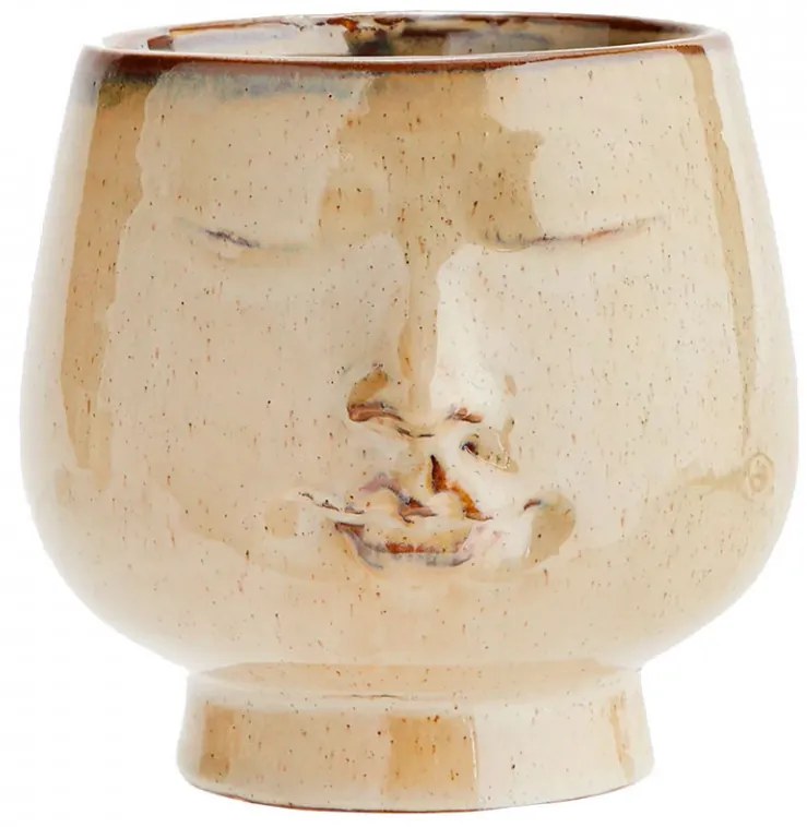 Ghiveci ceramica maro 14 cm Face Madam Stoltz