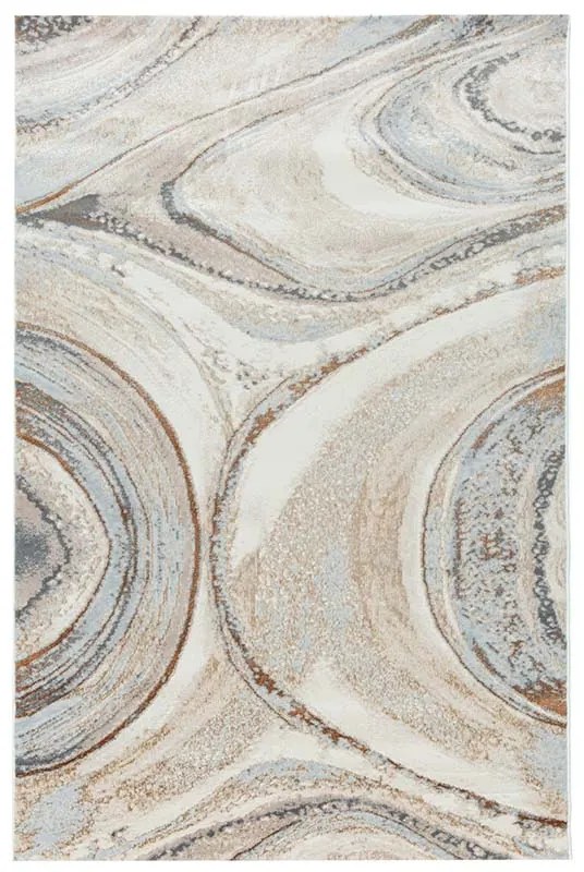 60x100 cm Covor premium Copper, 70% Polyester și 30% Polipropilenă, Design Modern, Crem/Auriu, Densitate 2500 gr/m2, EFHE7831003