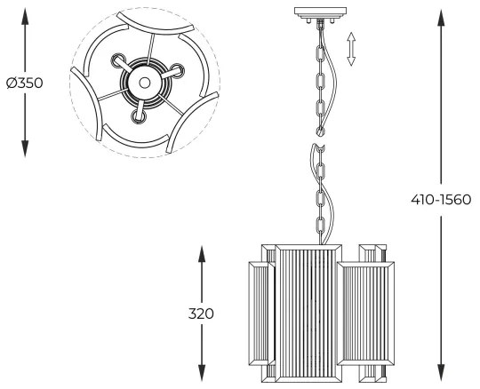 Lustră pe lanț Zuma Line P0528-03A-V6AC SERGIO 3xE14/60W/230V auriu