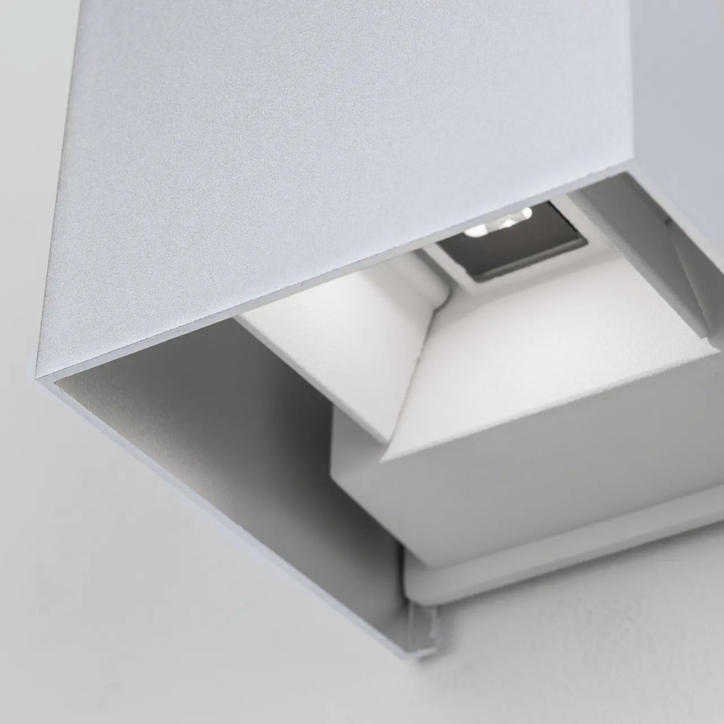 Aplica LED de exterior design modern ambiental IP54 Cube aluminiu
